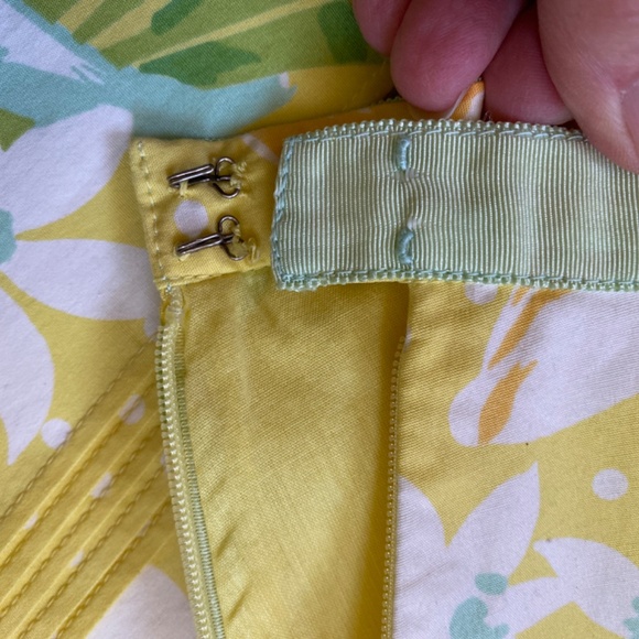Elevenses Anthropologie Flared Sz 4 Yellow Multicolor Floral Mini Pleated Skirt - Picture 5 of 12
